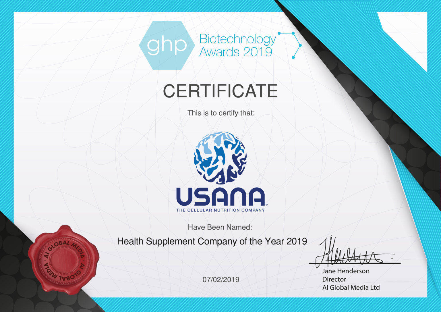 USANA es reconocida por Global Health Pharma Hola USANA